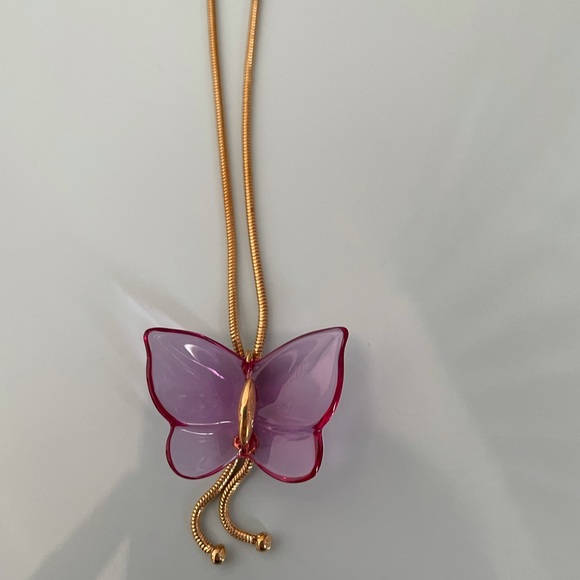 Baccarat butterfly necklace never worn damaged box - Picture 2 of 3